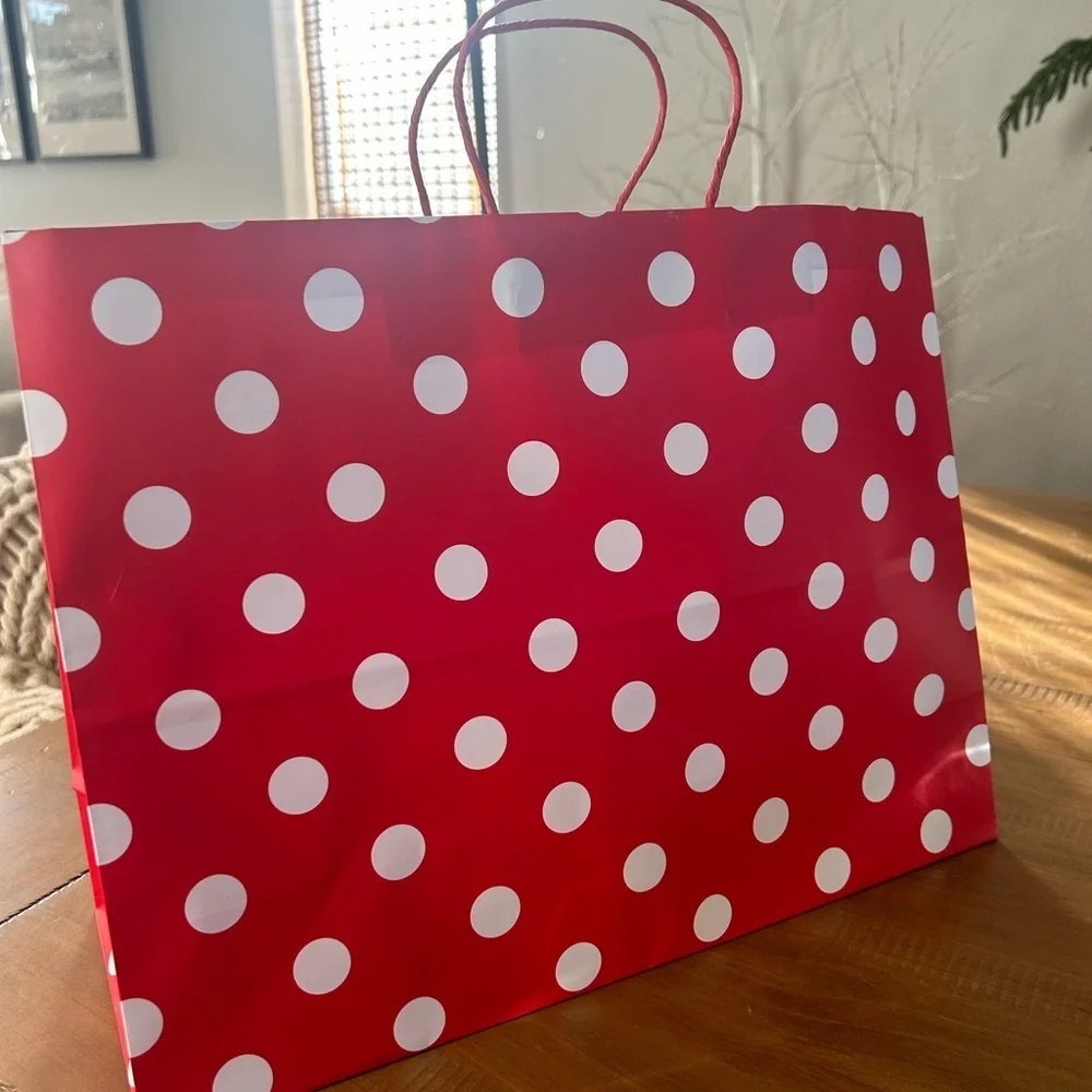 New Bundle of 12 Target Spritz Red Polka Dot Gift bags